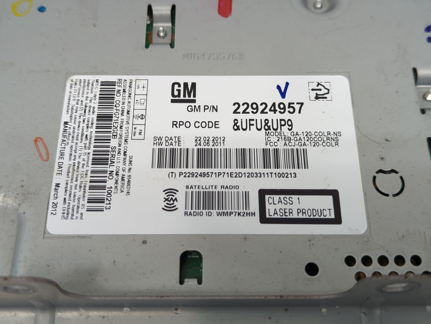 2012 Buick Regal Radio AM FM Cd Player Receiver Replacement Fits OEM Used Auto Parts - Oemusedautoparts1.com