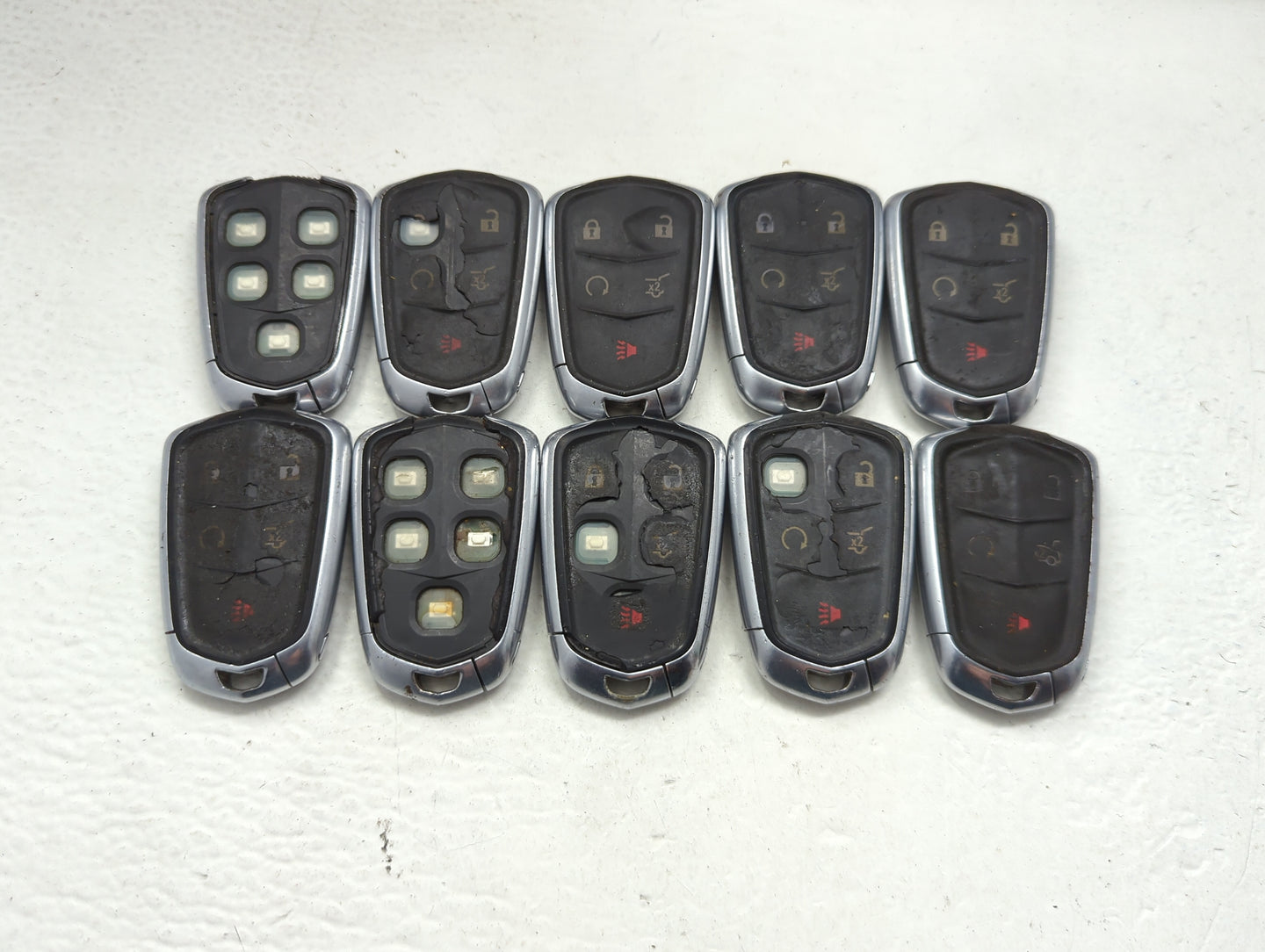 Lot of 10 Cadillac Keyless Entry Remote Fob HYQ2EB | HYQ2AB MIXED PART - Oemusedautoparts1.com