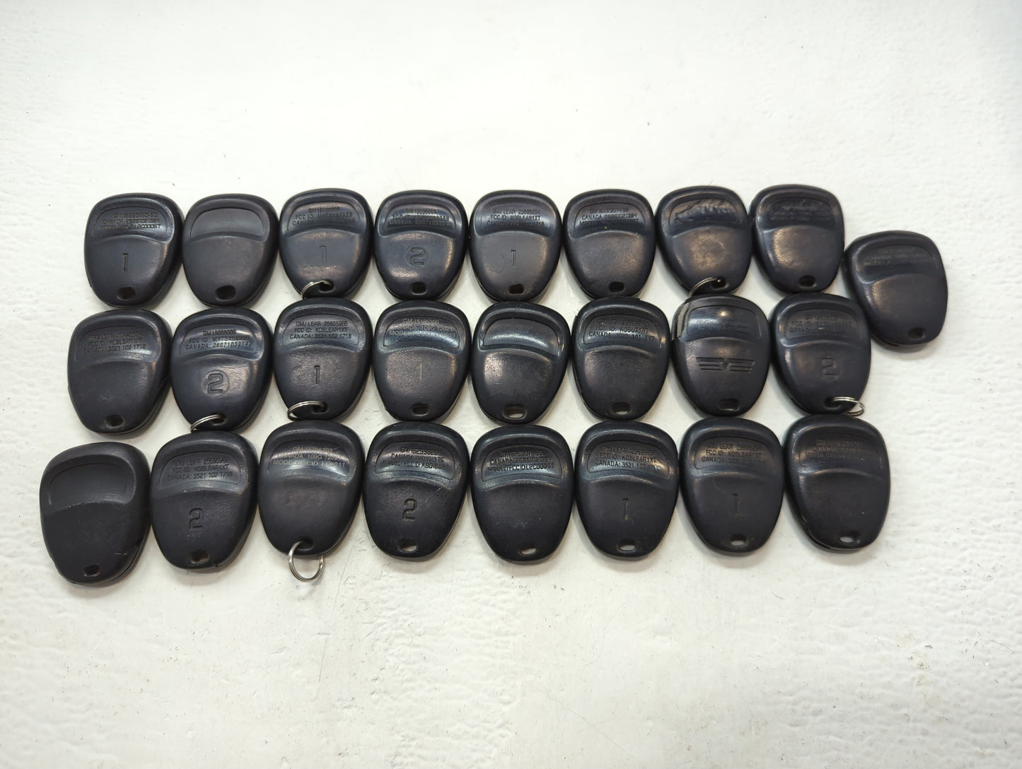 Lot of 25 Chevrolet Keyless Entry Remote Fob KOBLEAR1XT | MYT3X6898B | - Oemusedautoparts1.com