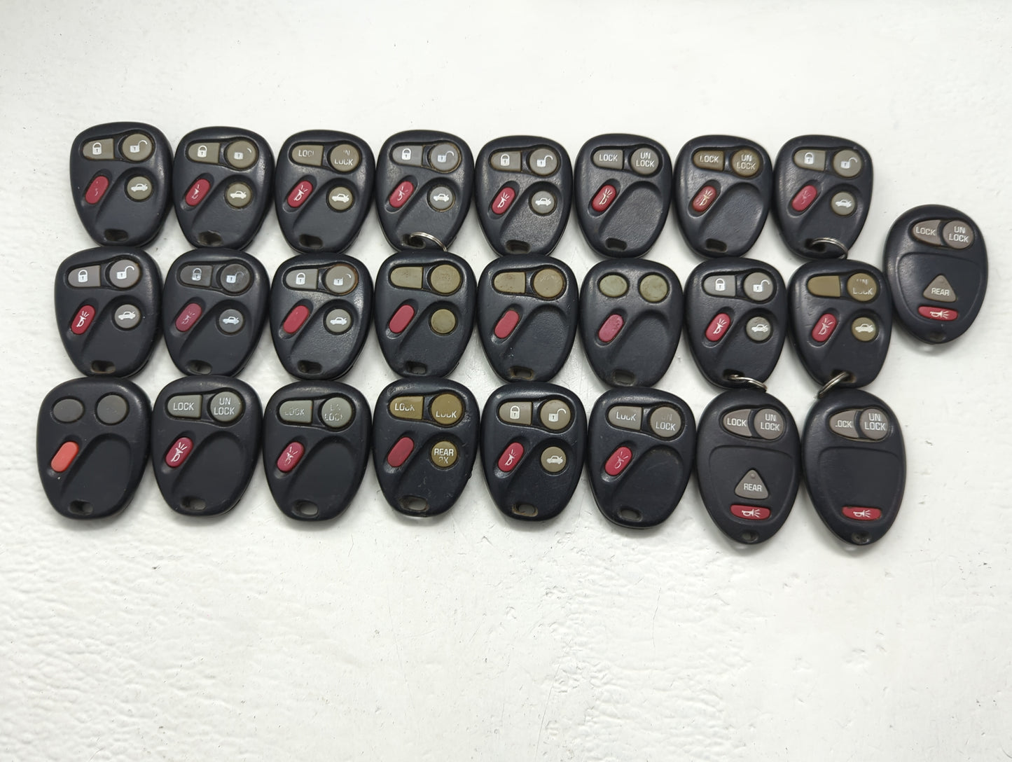 Lot of 25 Chevrolet Keyless Entry Remote Fob MIXED FCC IDS MIXED PART - Oemusedautoparts1.com