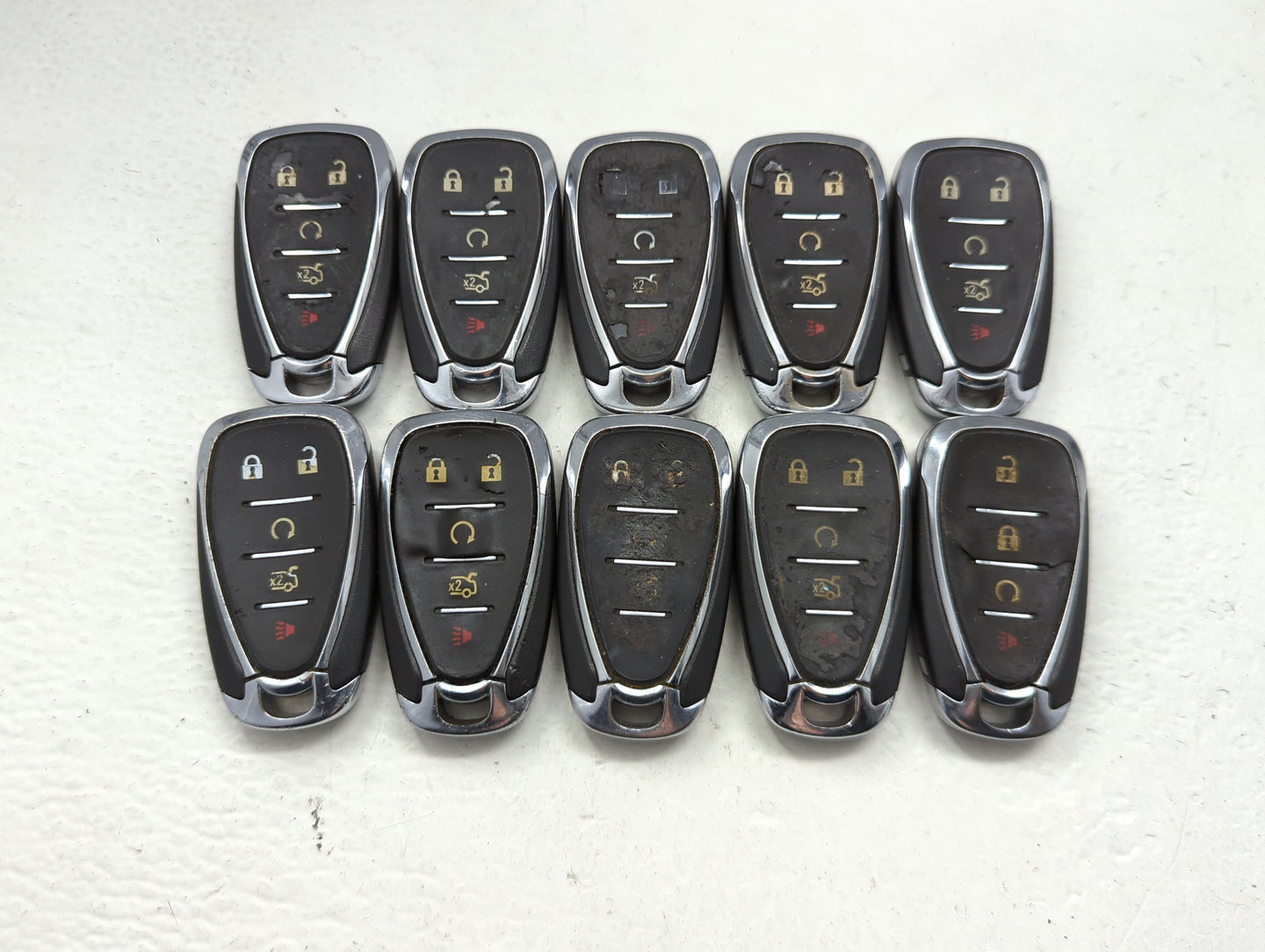 Lot of 10 Chevrolet Keyless Entry Remote Fob HYQ4ES | HYQ4EA MIXED PART - Oemusedautoparts1.com