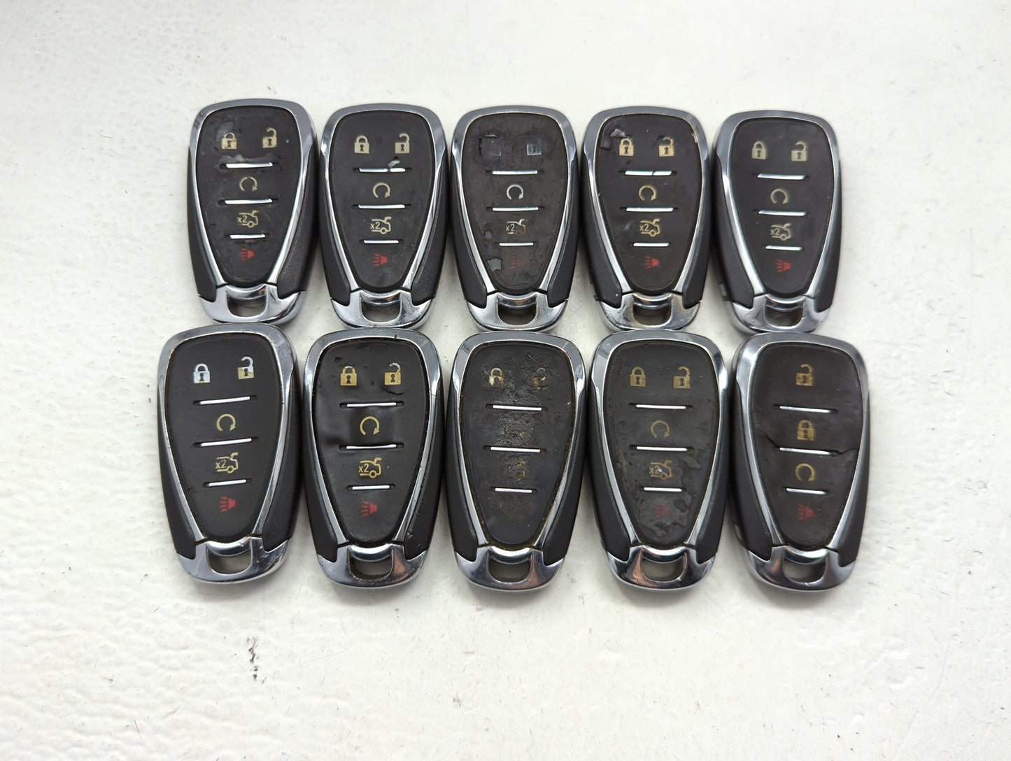 Lot of 10 Chevrolet Keyless Entry Remote Fob HYQ4ES | HYQ4EA MIXED PART - Oemusedautoparts1.com