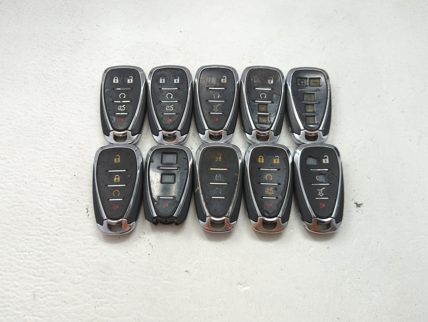 Lot of 10 Chevrolet Keyless Entry Remote Fob MIXED FCC IDS MIXED PART 1476125 - Oemusedautoparts1.com