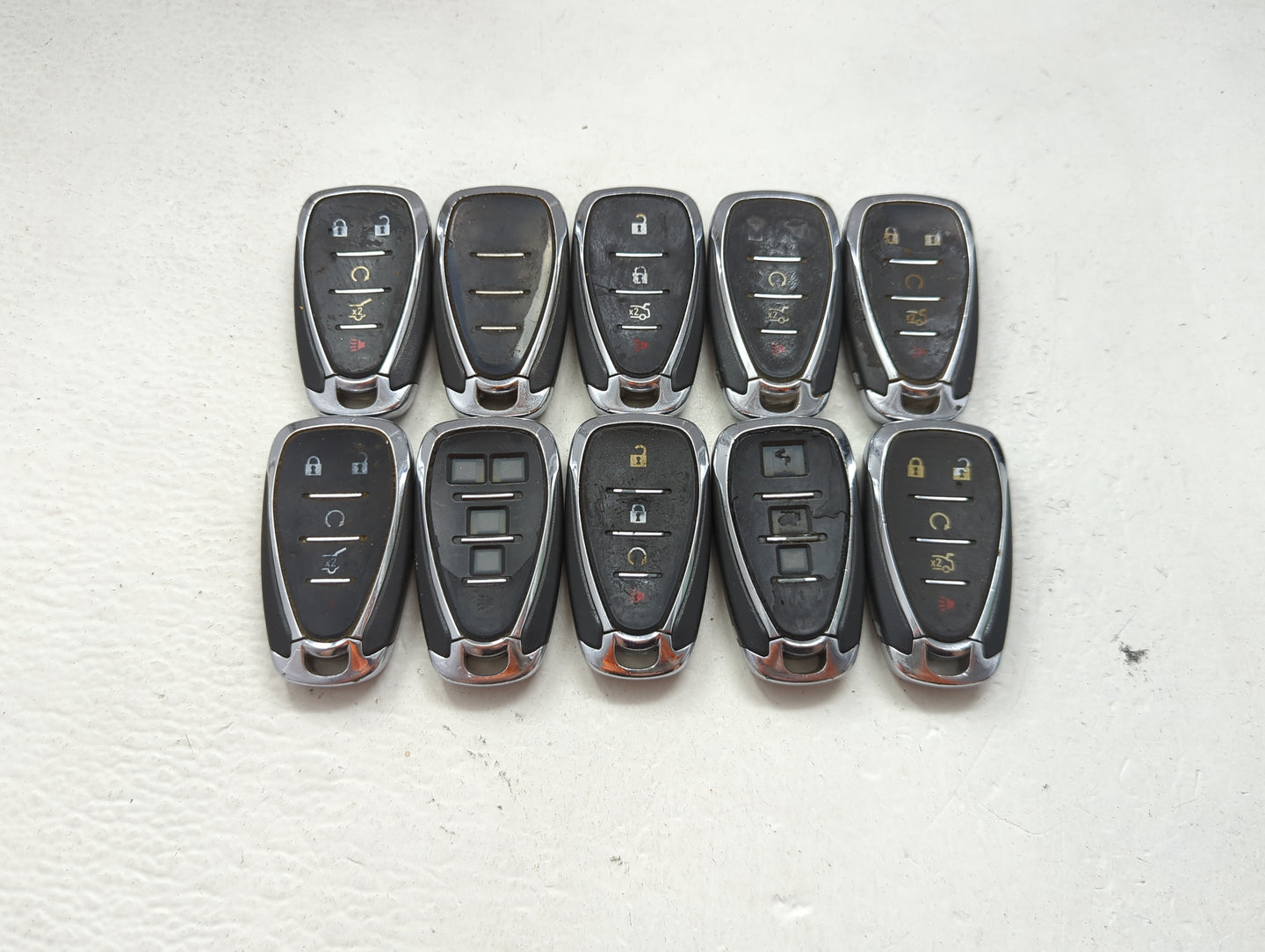 Lot of 10 Chevrolet Keyless Entry Remote Fob MIXED FCC IDS MIXED PART 1476127 - Oemusedautoparts1.com
