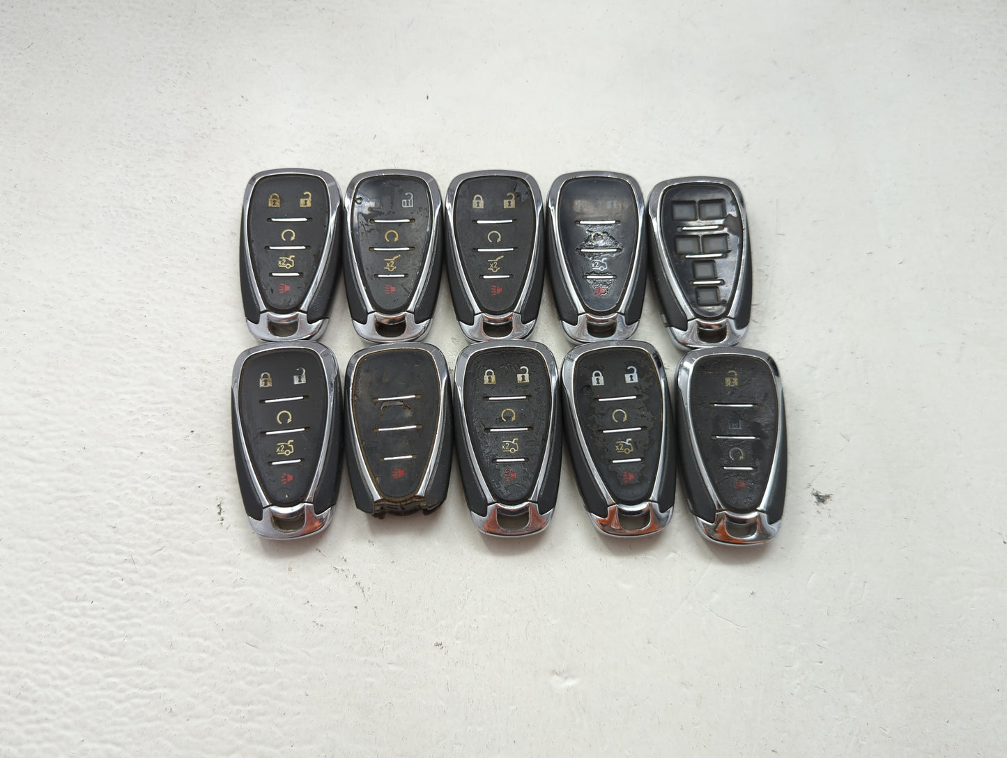 Lot of 10 Chevrolet Keyless Entry Remote Fob MIXED FCC IDS MIXED PART 1476144 - Oemusedautoparts1.com