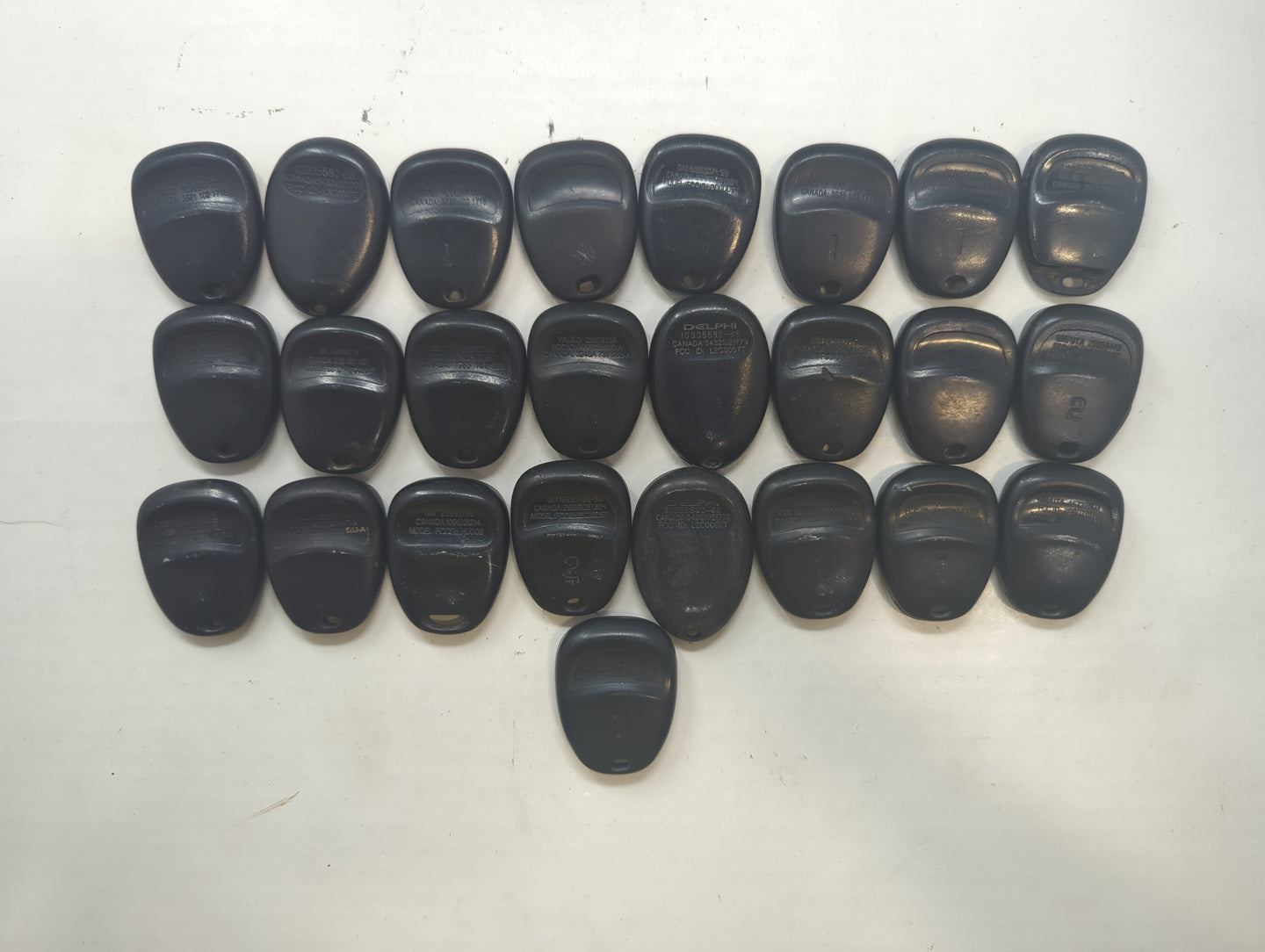 Lot of 25 Chevrolet Keyless Entry Remote Fob KOBUT1BT | N5F250738 | - Oemusedautoparts1.com