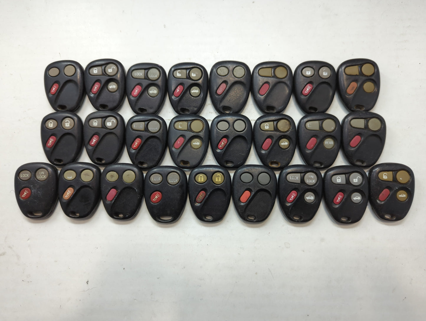 Lot of 25 Chevrolet Keyless Entry Remote Fob MIXED FCC IDS MIXED PART - Oemusedautoparts1.com