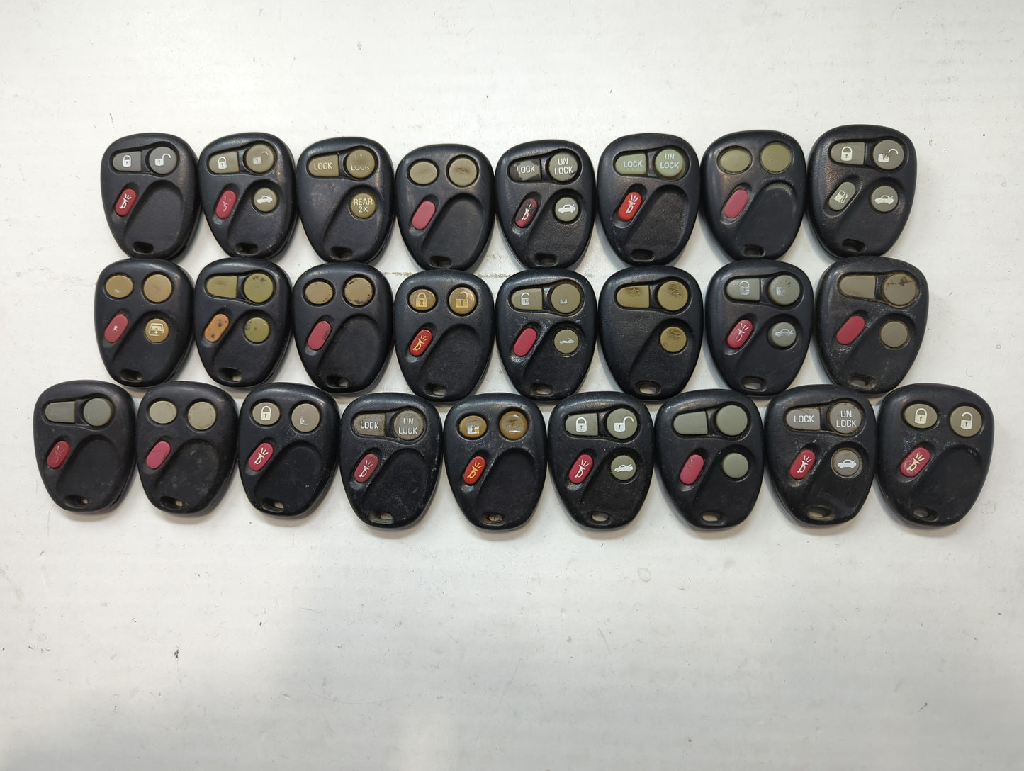 Lot of 25 Chevrolet Keyless Entry Remote Fob MIXED FCC IDS MIXED PART - Oemusedautoparts1.com