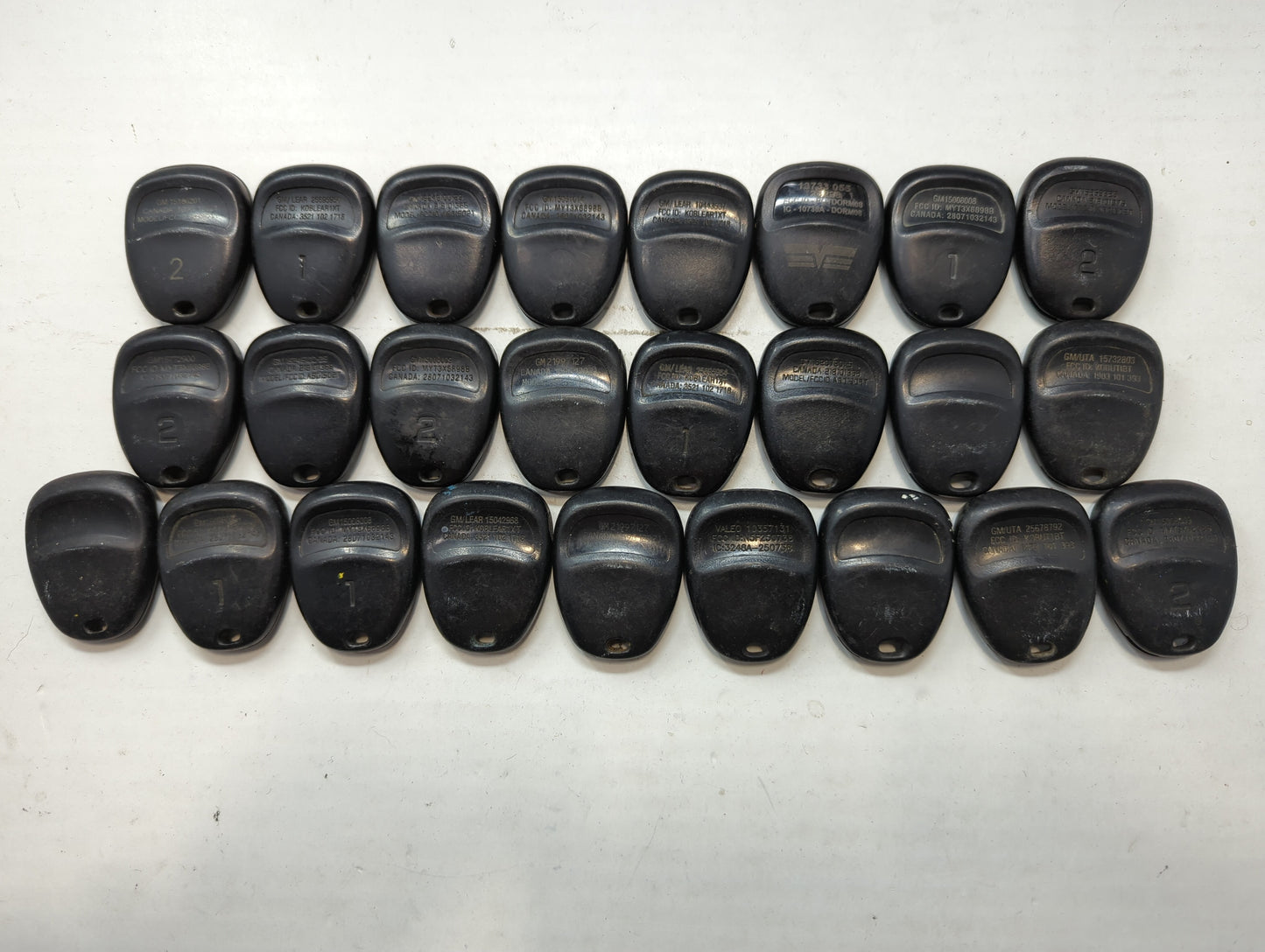 Lot of 25 Chevrolet Keyless Entry Remote Fob MIXED FCC IDS MIXED PART - Oemusedautoparts1.com