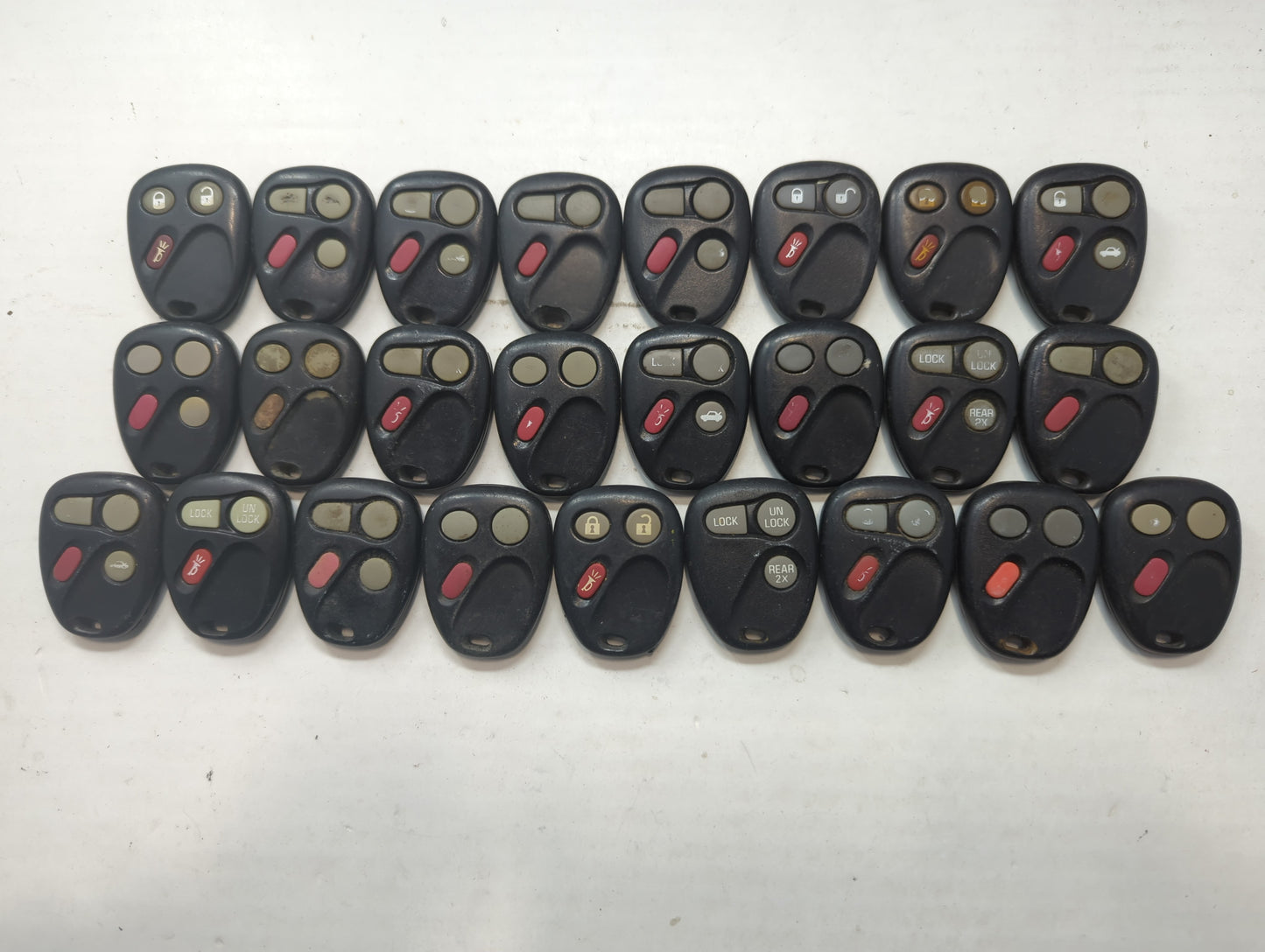 Lot of 25 Chevrolet Keyless Entry Remote Fob MIXED FCC IDS MIXED PART - Oemusedautoparts1.com