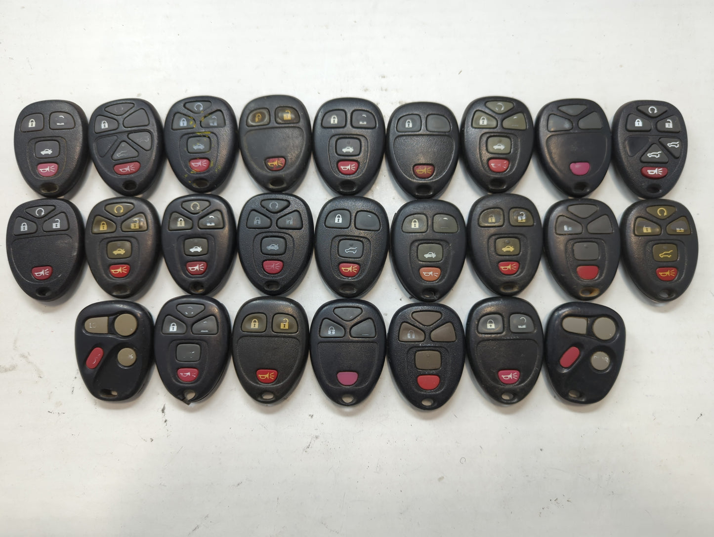 Lot of 25 Chevrolet Keyless Entry Remote Fob MIXED FCC IDS MIXED PART - Oemusedautoparts1.com