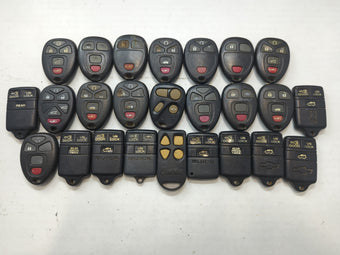 compare product Lot of 25 Chevrolet Keyless Entry Remote Fob MIXED FCC IDS MIXED PART