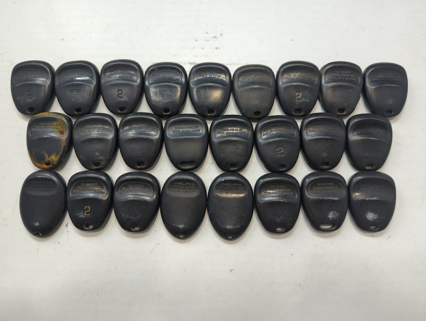 Lot of 25 Chevrolet Keyless Entry Remote Fob MIXED FCC IDS MIXED PART - Oemusedautoparts1.com
