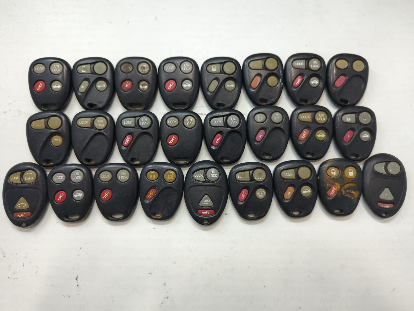 Lot of 25 Chevrolet Keyless Entry Remote Fob MIXED FCC IDS MIXED PART - Oemusedautoparts1.com