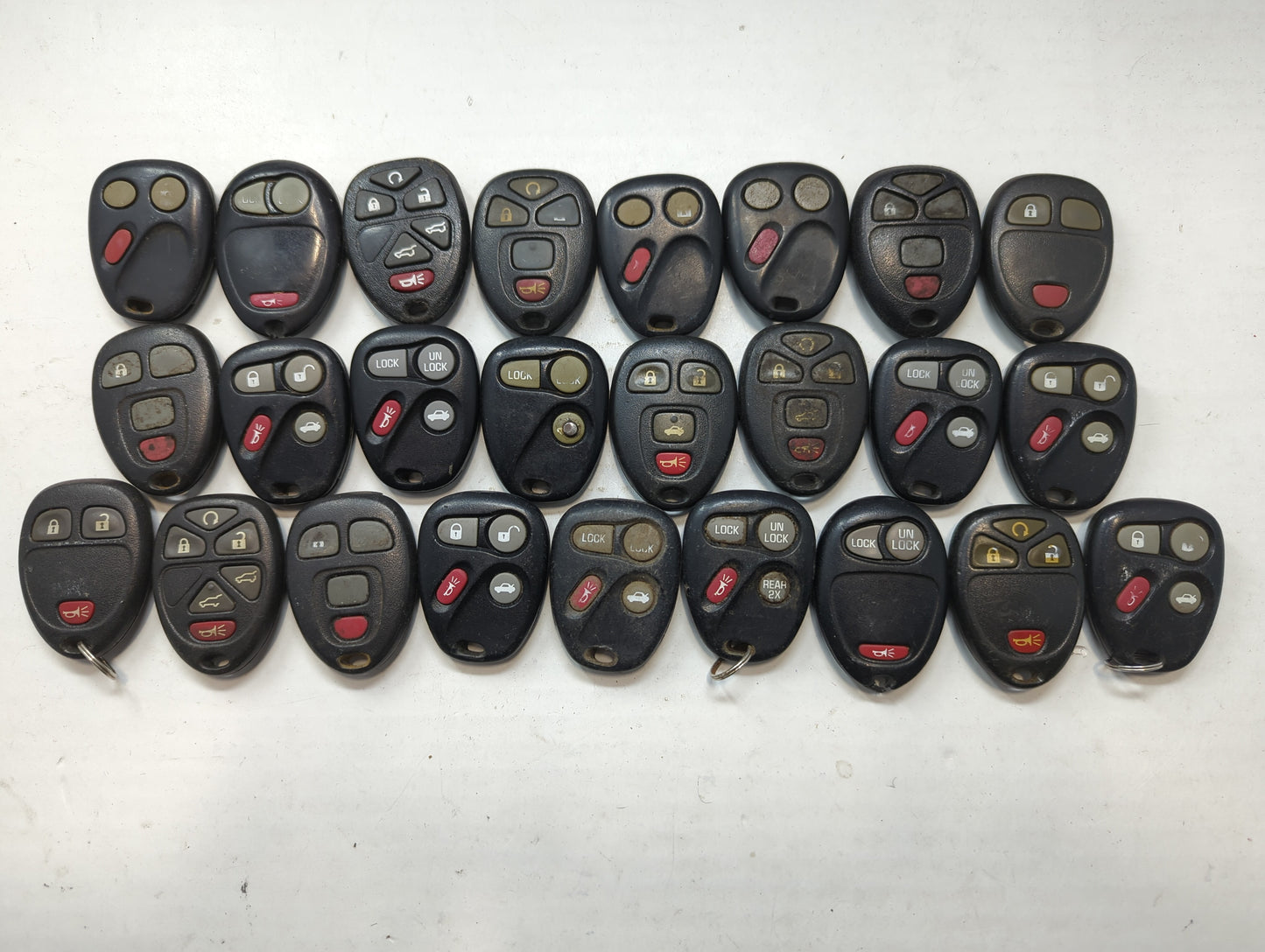 Lot of 25 Chevrolet Keyless Entry Remote Fob MIXED FCC IDS MIXED PART - Oemusedautoparts1.com