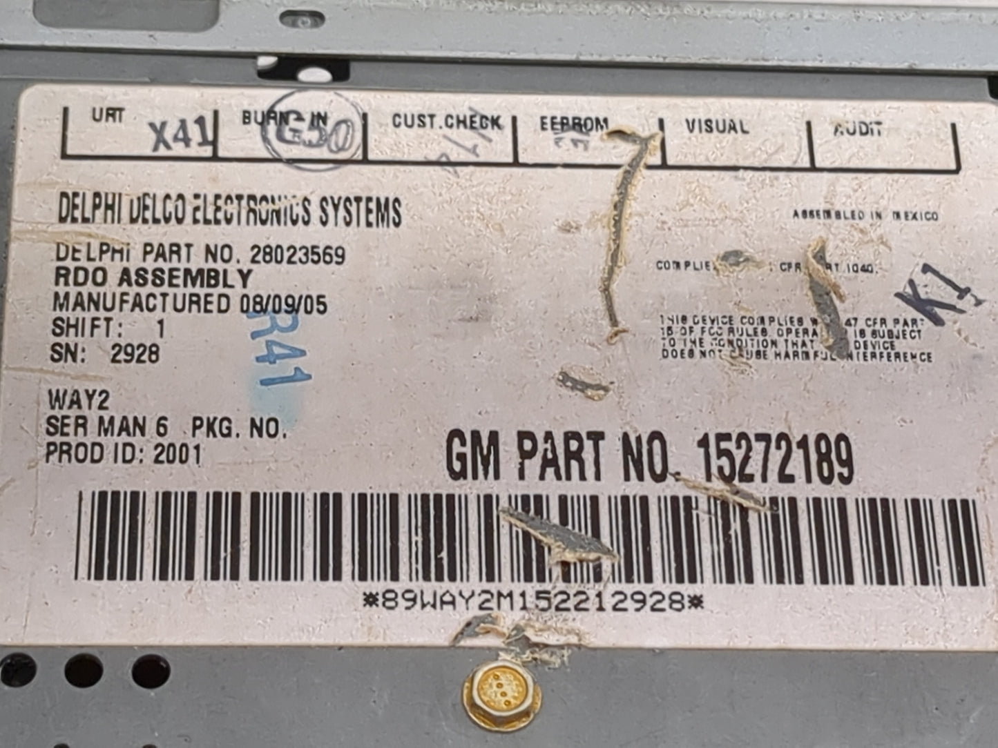 2005-2006 Chevrolet Cobalt Radio AM FM Cd Player Receiver Replacement Fits Fits 2005 2006 OEM Used Auto Parts - Oemusedautop