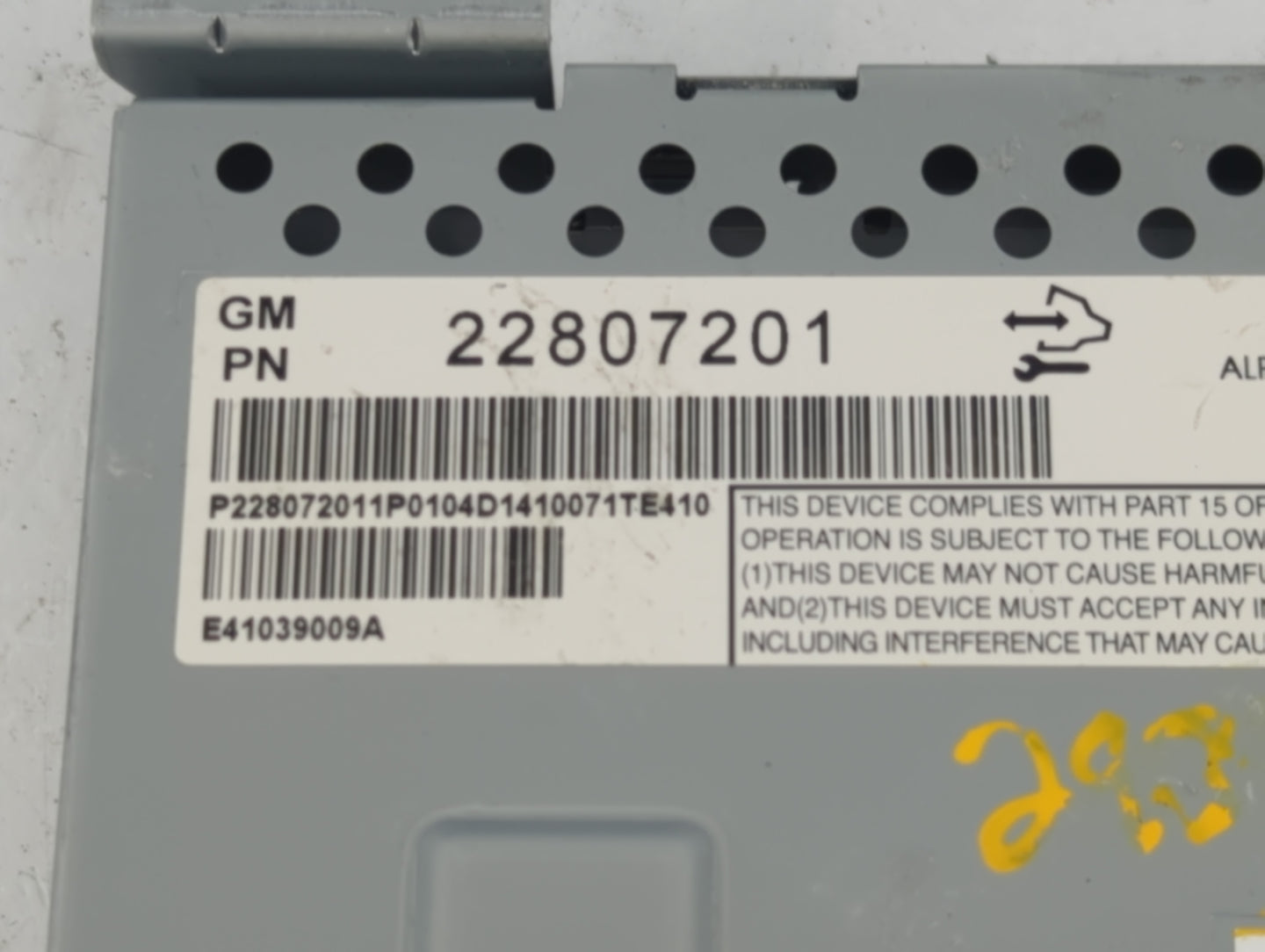 2015 Chevrolet Equinox Radio AM FM Cd Player Receiver Replacement Fits Fits 2014 2016 2017 OEM Used Auto Parts - Oemusedauto