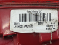 2013-2016 Chevrolet Malibu Driver Left Side Deck Lid Mounted Tail Light 1099070 - Oemusedautoparts1.com