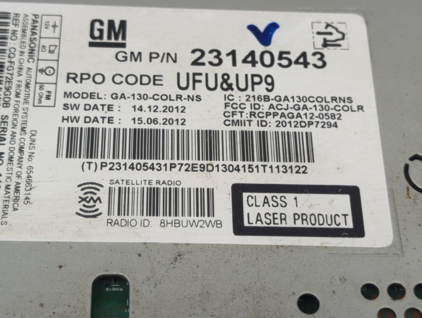 2013 Chevrolet Malibu Radio AM FM Cd Player Receiver Replacement Fits OEM Used Auto Parts - Oemusedautoparts1.com