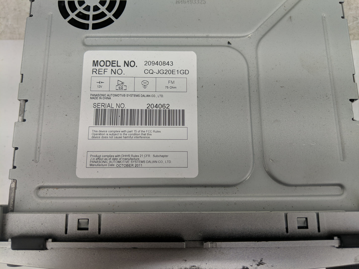 2009-2012 Chevrolet Malibu Radio AM FM Cd Player Receiver Replacement Fits Fits 2009 2010 2011 2012 OEM Used Auto Parts - Oe