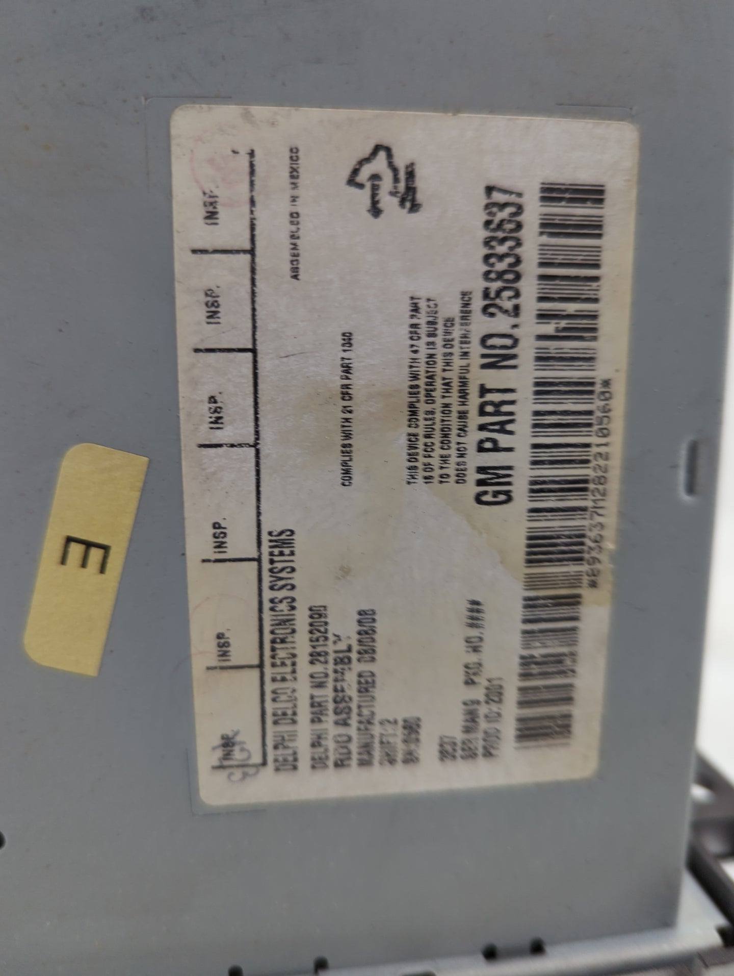 2009-2012 Chevrolet Malibu Radio AM FM Cd Player Receiver Replacement Fits Fits 2009 2010 2011 2012 OEM Used Auto Parts - Oe