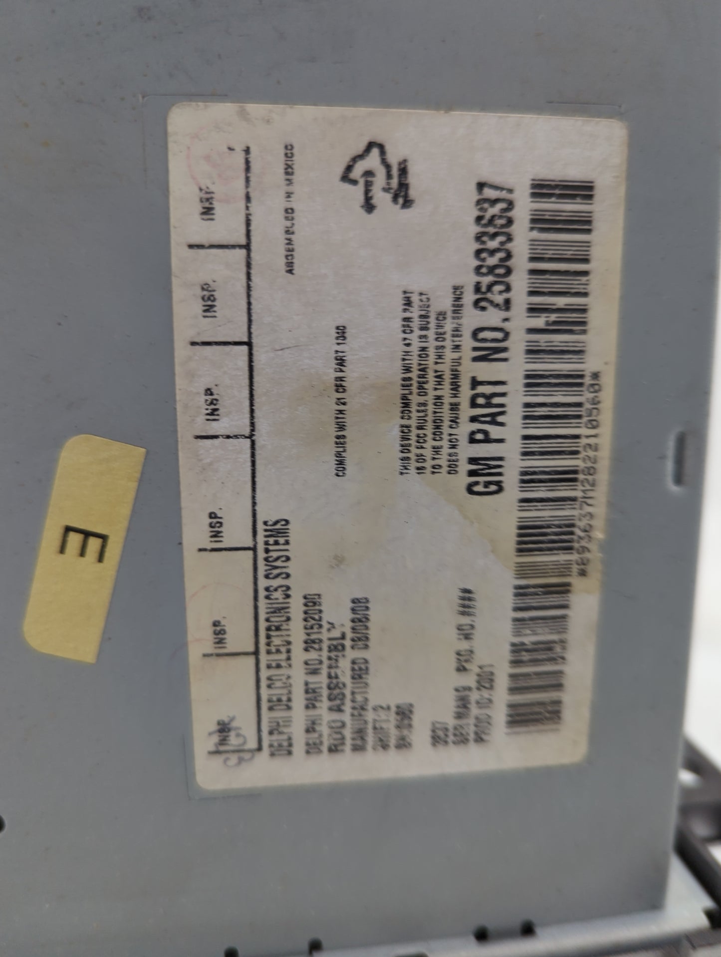 2009-2012 Chevrolet Malibu Radio AM FM Cd Player Receiver Replacement Fits Fits 2009 2010 2011 2012 OEM Used Auto Parts - Oe