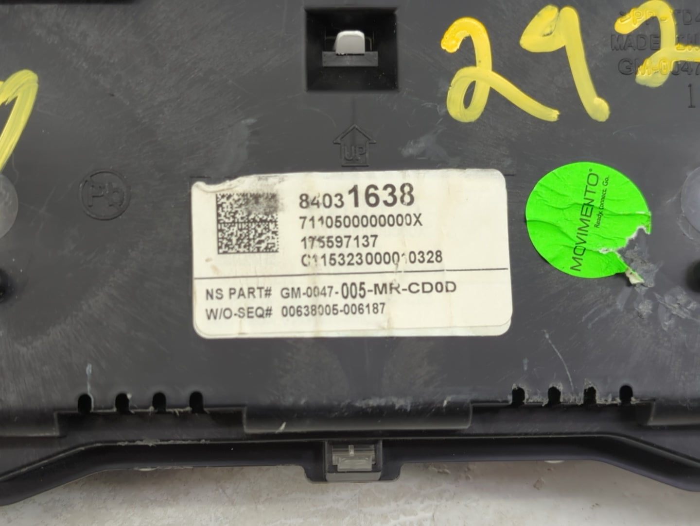 2016 Chevrolet Malibu Instrument Cluster Speedometer Gauges Miles:103K Fits OEM Used Auto Parts - Oemusedautoparts1.com