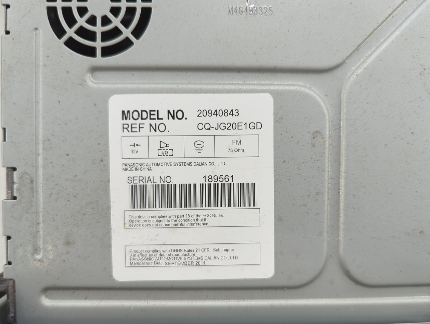 2009-2012 Chevrolet Malibu Radio AM FM Cd Player Receiver Replacement Fits Fits 2009 2010 2011 2012 OEM Used Auto Parts - Oe