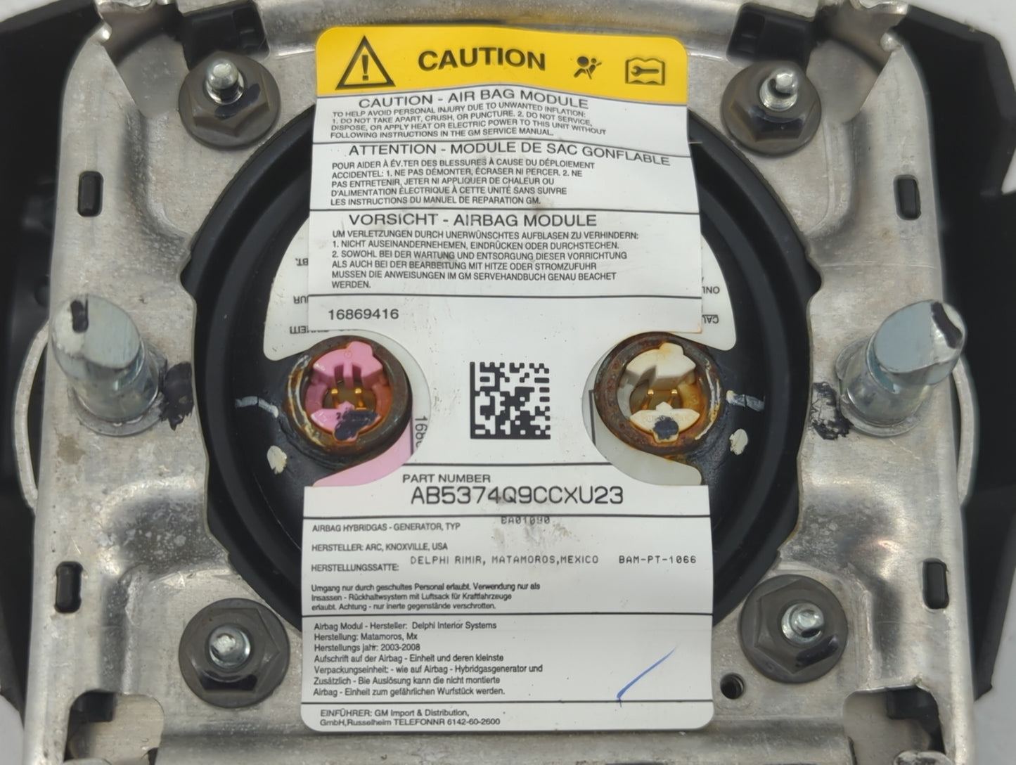 2003 Chevrolet Silverado 1500 Air Bag Driver Left Steering Wheel Mounted - Oemusedautoparts1.com