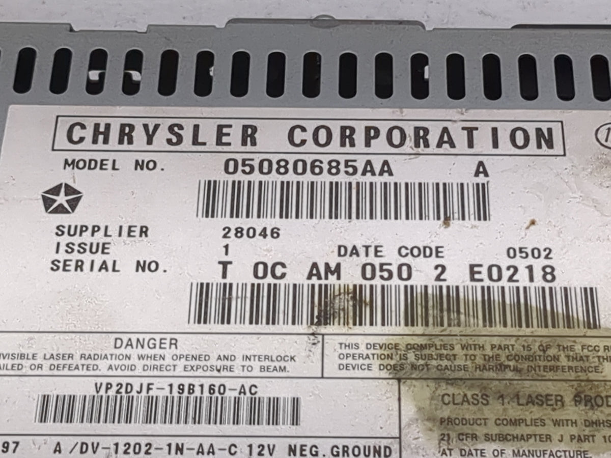 2002-2002 Chrysler Town & Country Radio Cd Changer - Oemusedautoparts1.com