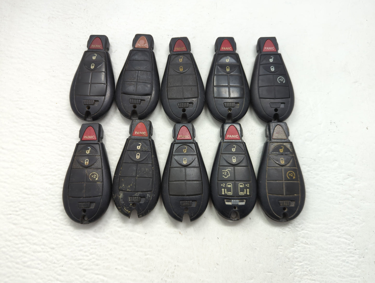 Lot of 10 Dodge Keyless Entry Remote Fob MIXED FCC IDS MIXED PART - Oemusedautoparts1.com