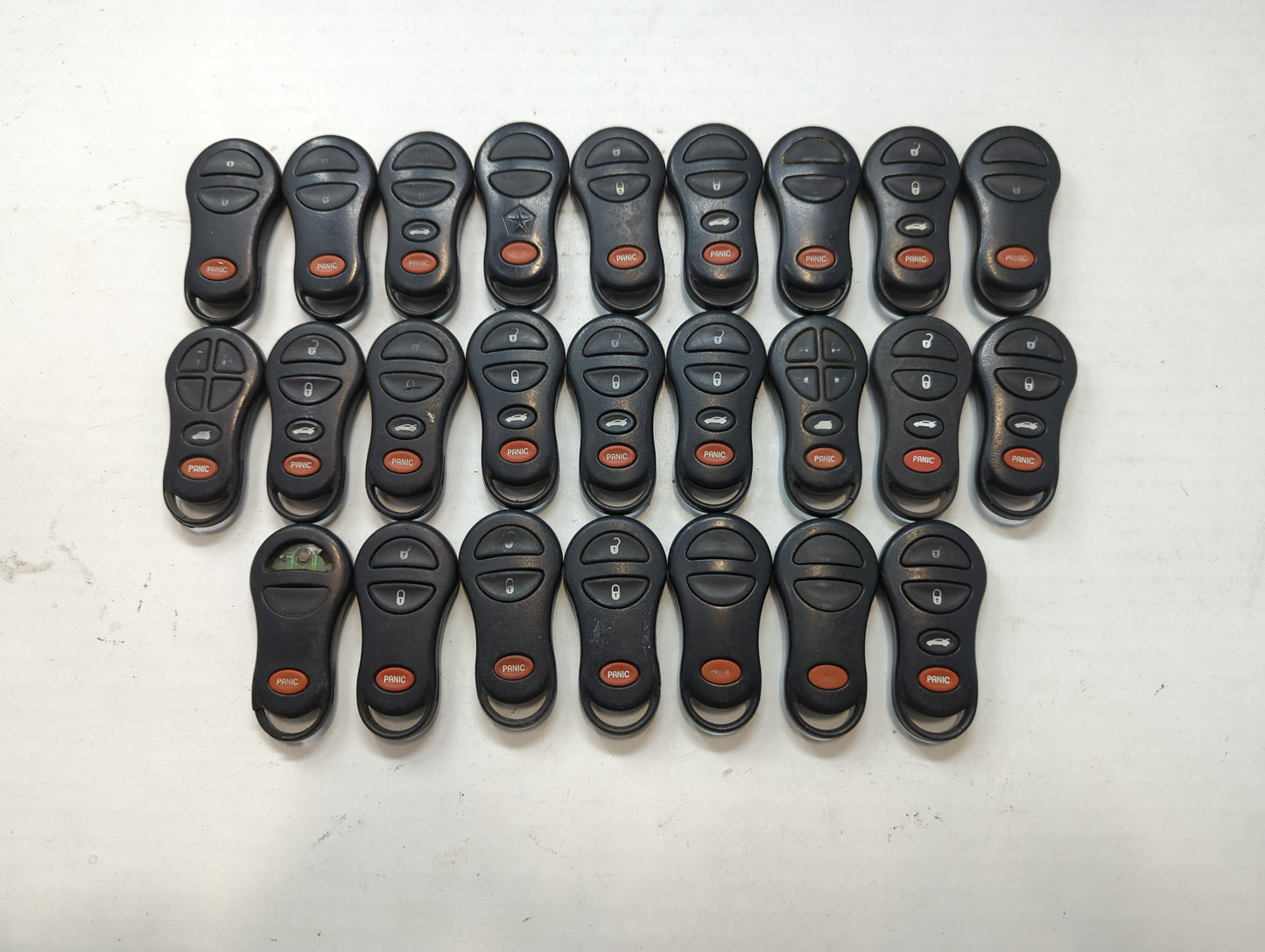 Lot of 25 Dodge Keyless Entry Remote Fob MIXED FCC IDS MIXED PART NUMBERS - Oemusedautoparts1.com