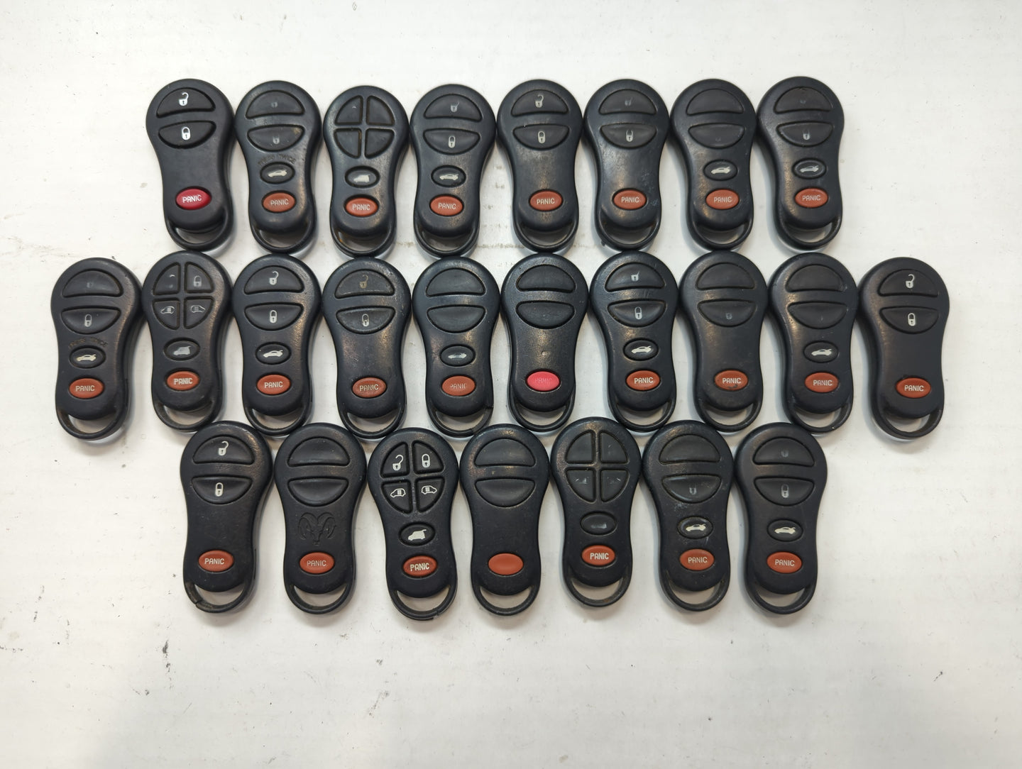 Lot of 25 Dodge Keyless Entry Remote Fob MIXED FCC IDS MIXED PART NUMBERS - Oemusedautoparts1.com