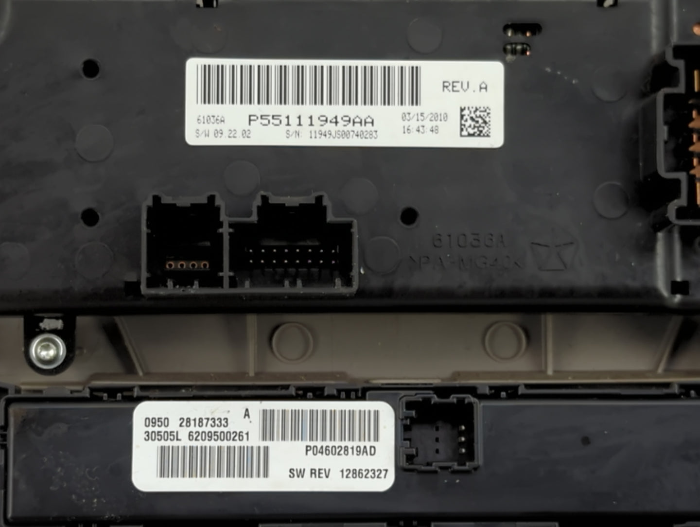 2009-2010 Dodge Avenger Climate Control Module Temperature AC/Heater Replacement Fits Fits 2008 2009 2010 OEM Used Auto Part