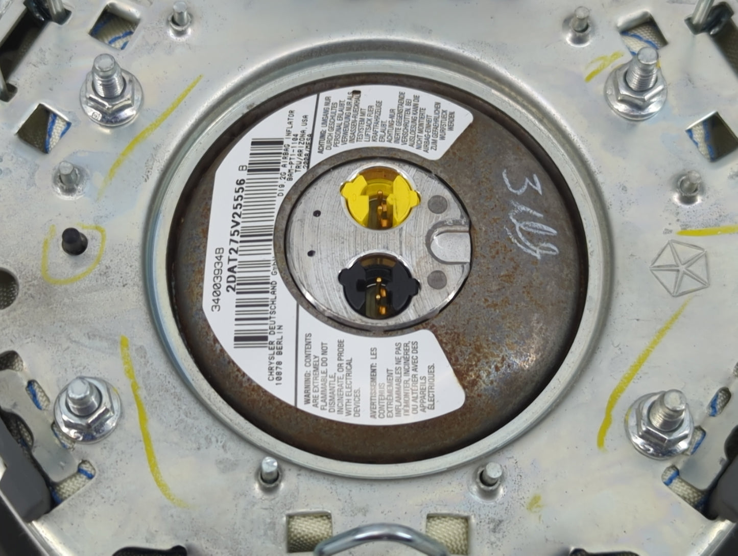 2009-2009 Dodge Grand Caravan Air Bag Driver Left Steering Wheel Mounted - Oemusedautoparts1.com