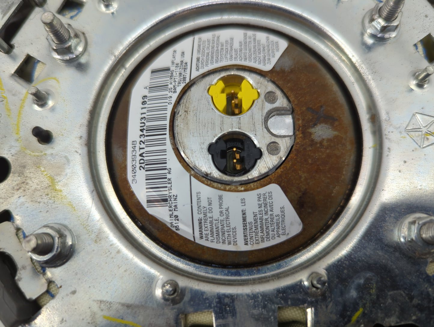 2008-2008 Dodge Grand Caravan Air Bag Driver Left Steering Wheel Mounted 1129332 - Oemusedautoparts1.com
