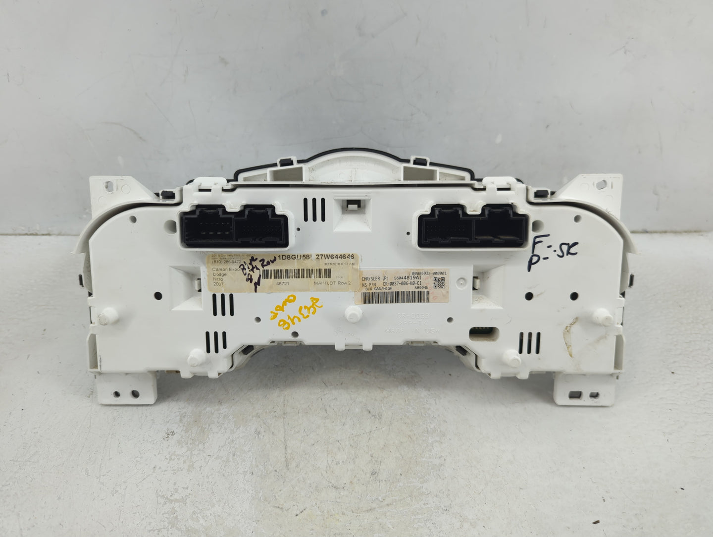 2007 Dodge Nitro Instrument Cluster Speedometer Gauges Fits OEM Used Auto Parts - Oemusedautoparts1.com