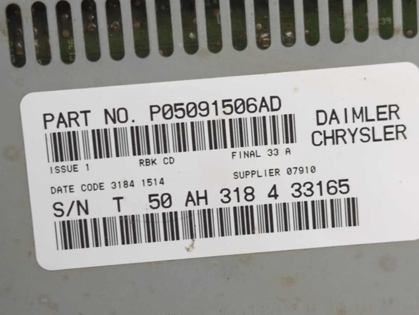 2005 Dodge Ram 1500 Radio AM FM Cd Player Receiver Replacement Fits Fits 2006 2007 OEM Used Auto Parts - Oemusedautoparts1.c