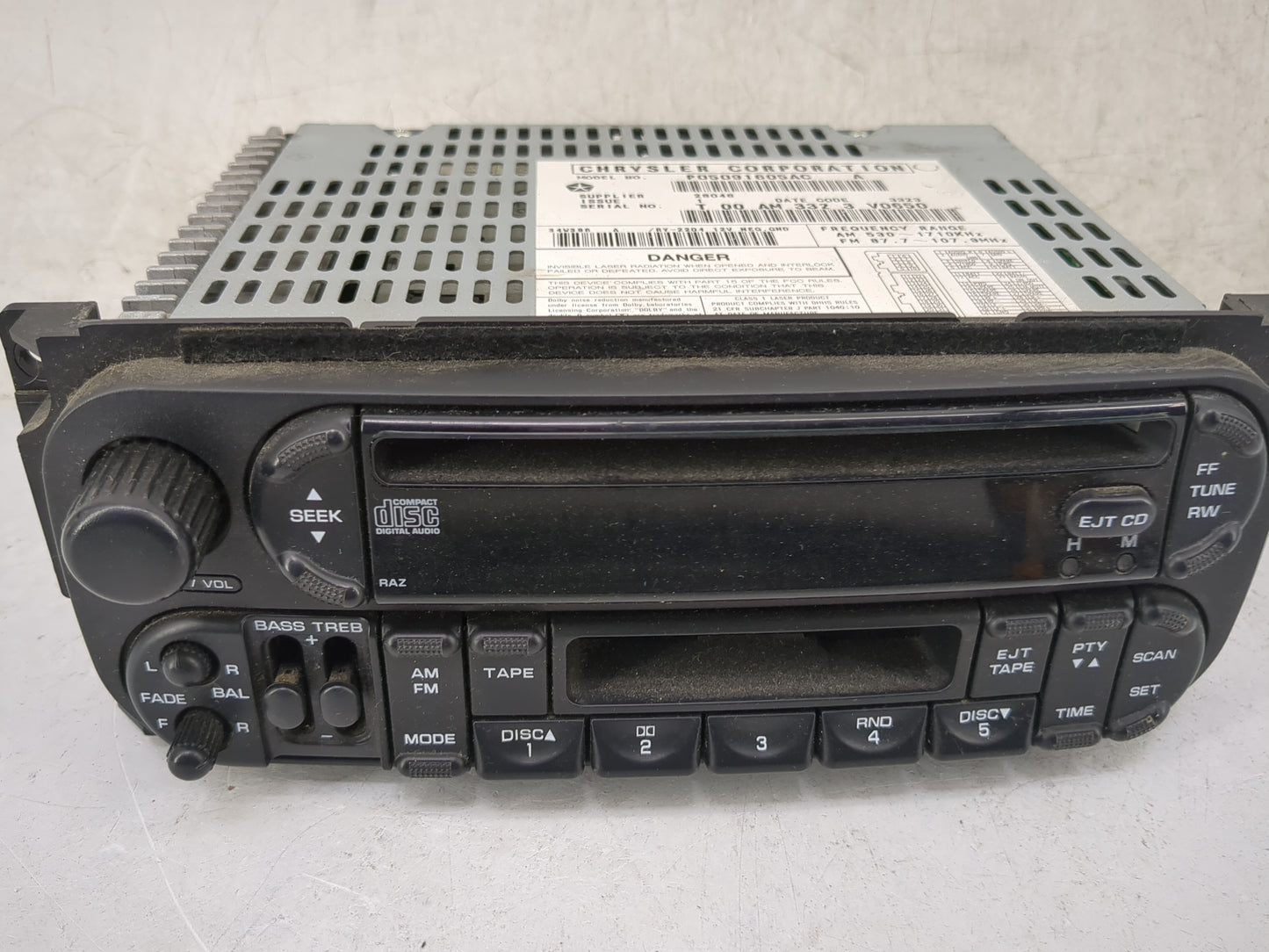 2004 Dodge Ram 1500 Radio AM FM Cd Player Receiver Replacement Fits Fits 2002 2003 2005 2006 OEM Used Auto Parts - Oemusedau
