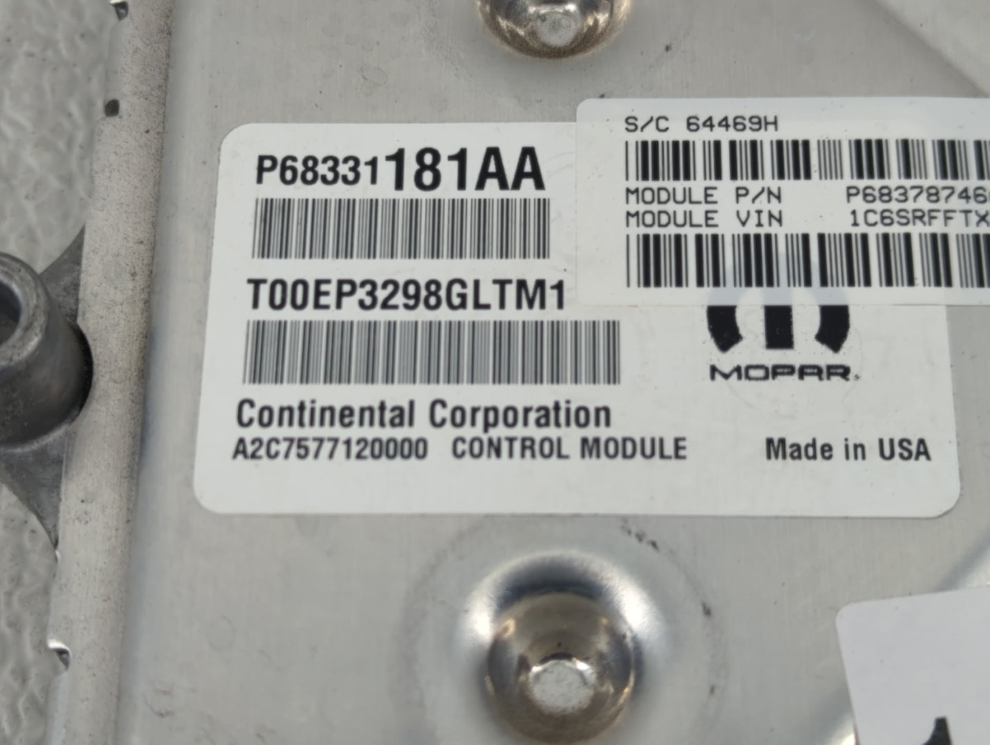 0 Dodge Ram 1500 PCM Engine Control Computer ECU ECM PCU OEM P/N:P68331181AA Fits Fits 219 OEM Used Auto Parts - Oemusedauto