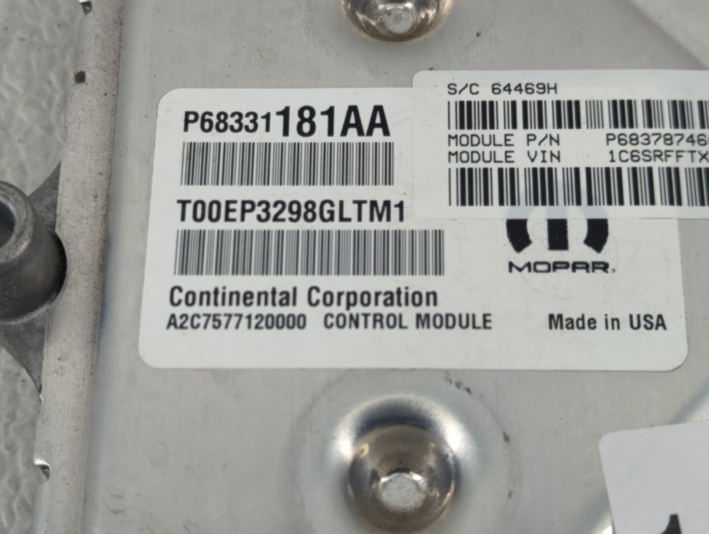 0 Dodge Ram 1500 PCM Engine Control Computer ECU ECM PCU OEM P/N:P68331181AA Fits Fits 219 OEM Used Auto Parts - Oemusedauto