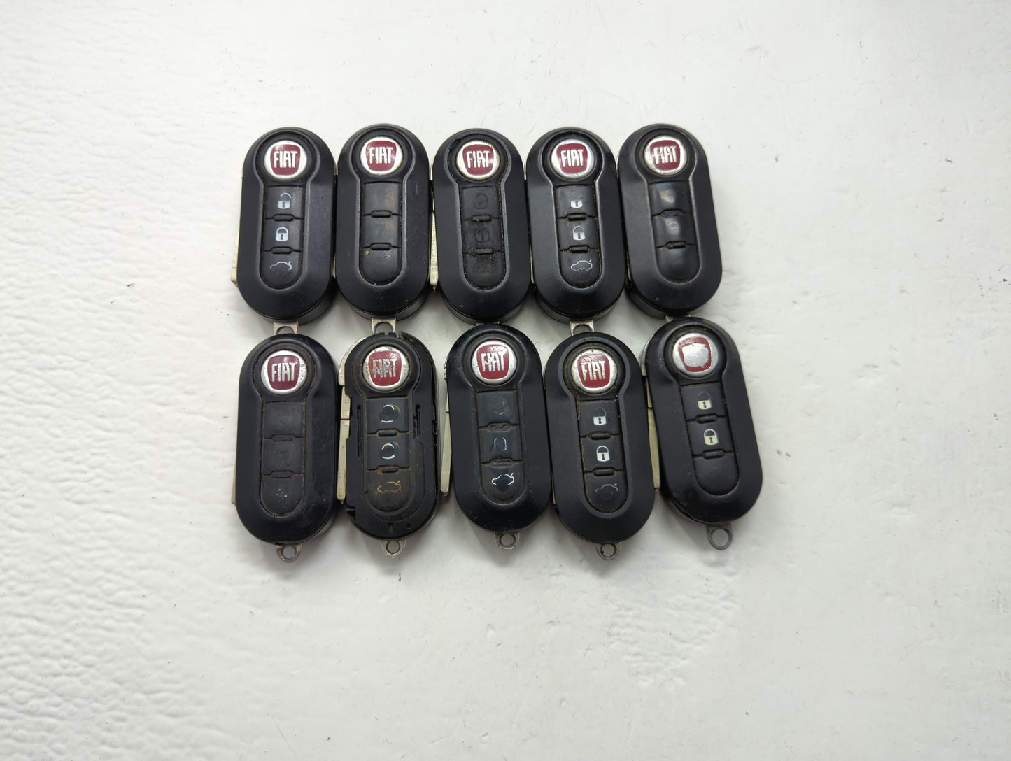 Lot of 10 Fiat Keyless Entry Remote Fob MIXED FCC IDS MIXED PART NUMBERS - Oemusedautoparts1.com