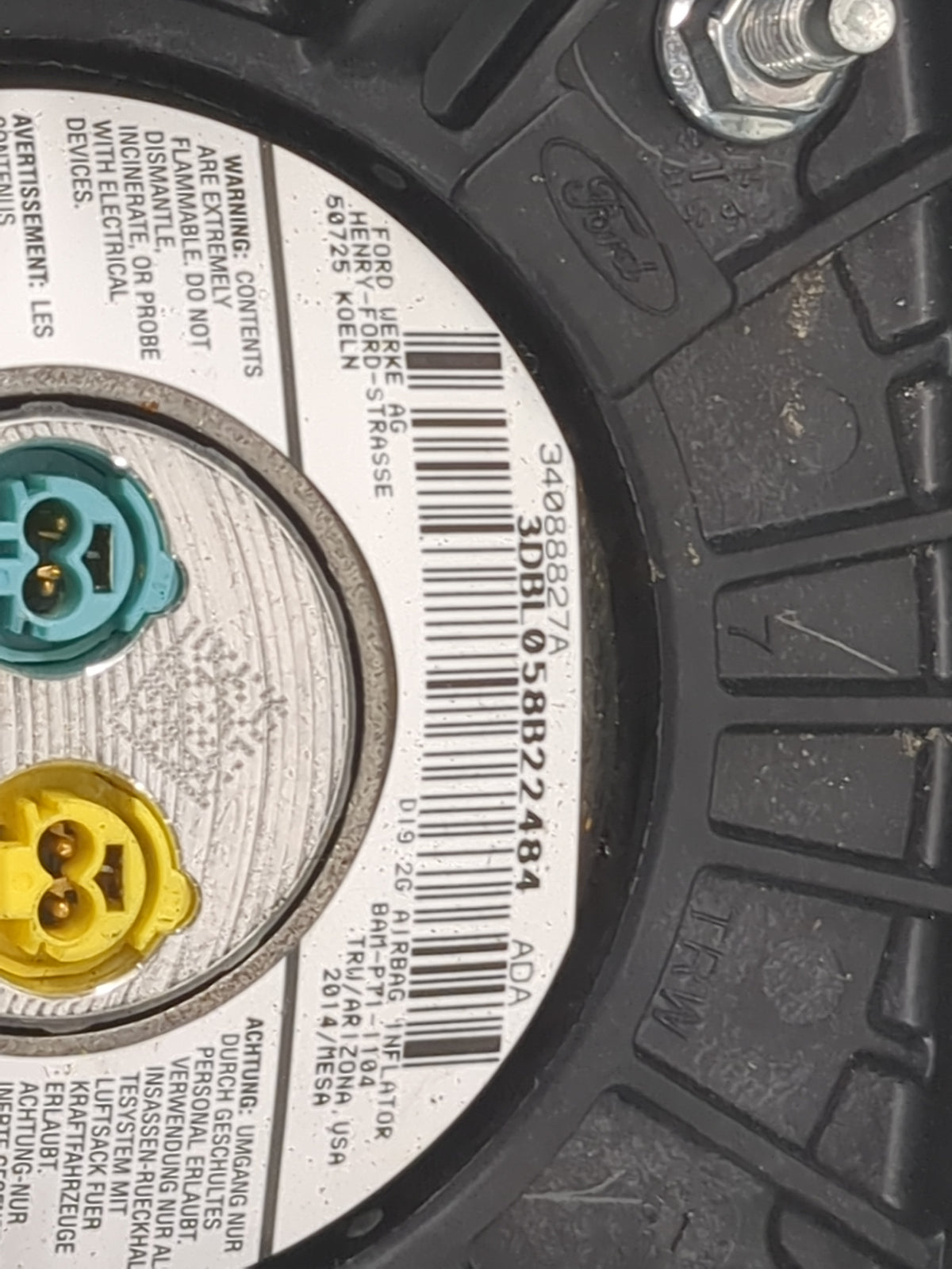2013-2014 Ford Escape Air Bag Driver Left Steering Wheel Mounted 5036428 - Oemusedautoparts1.com