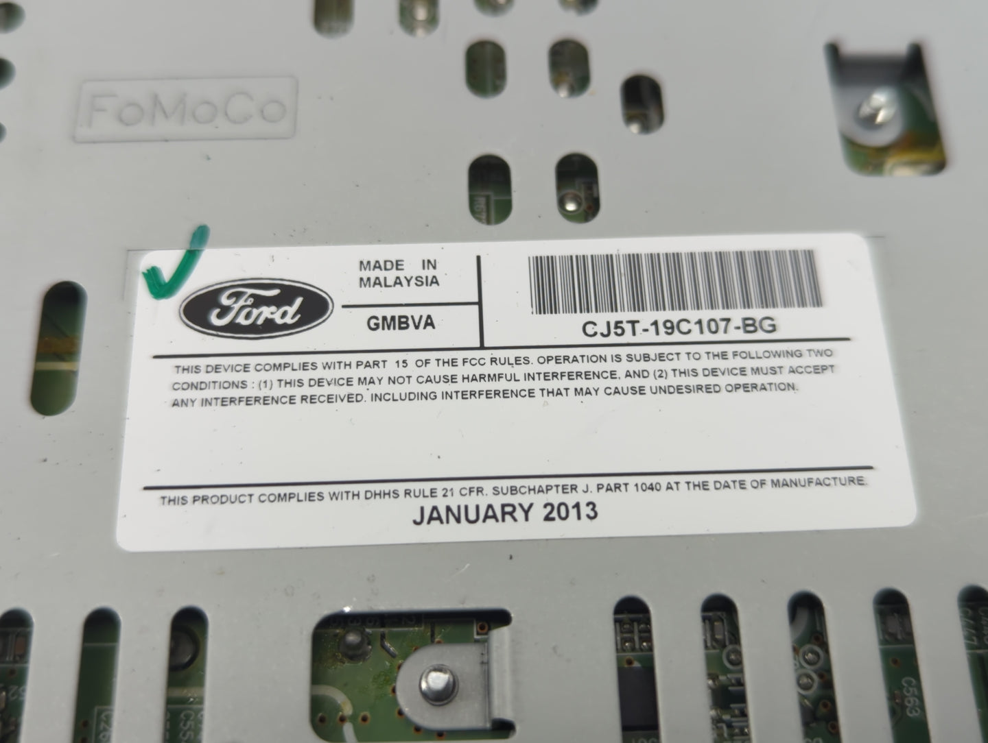 2013-2015 Ford Escape Radio AM FM Cd Player Receiver Replacement Fits Fits 2013 2014 2015 OEM Used Auto Parts - Oemusedautop