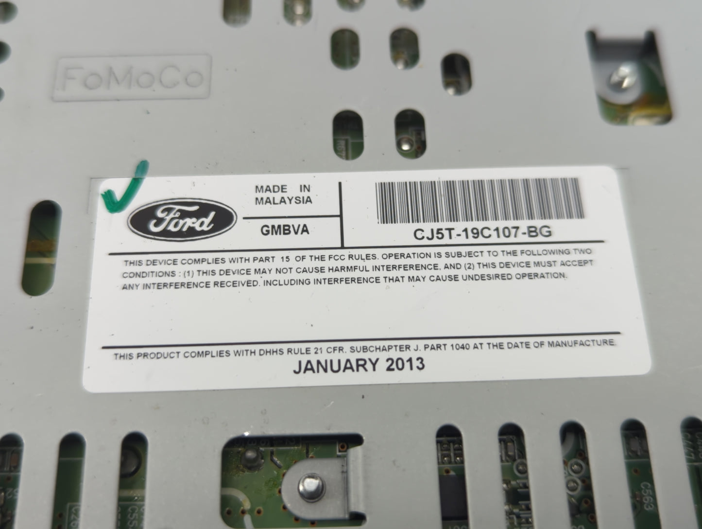 2013-2015 Ford Escape Radio AM FM Cd Player Receiver Replacement Fits Fits 2013 2014 2015 OEM Used Auto Parts - Oemusedautop
