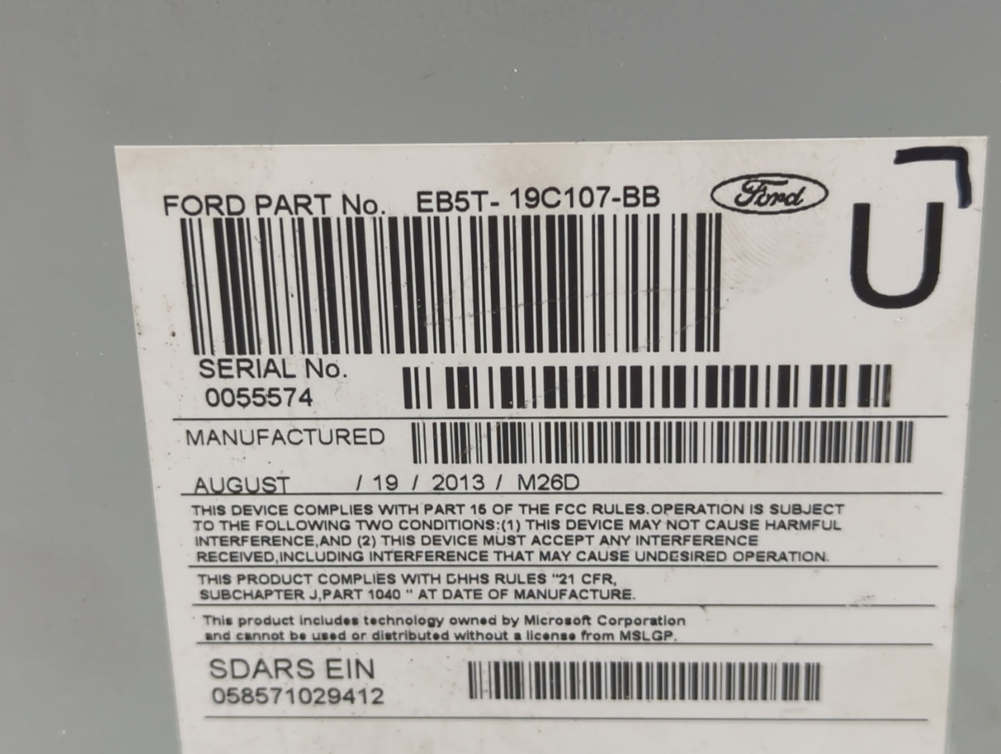 2013-2014 Ford Explorer Radio AM FM Cd Player Receiver Replacement Fits Fits 2013 2014 OEM Used Auto Parts - Oemusedautopart