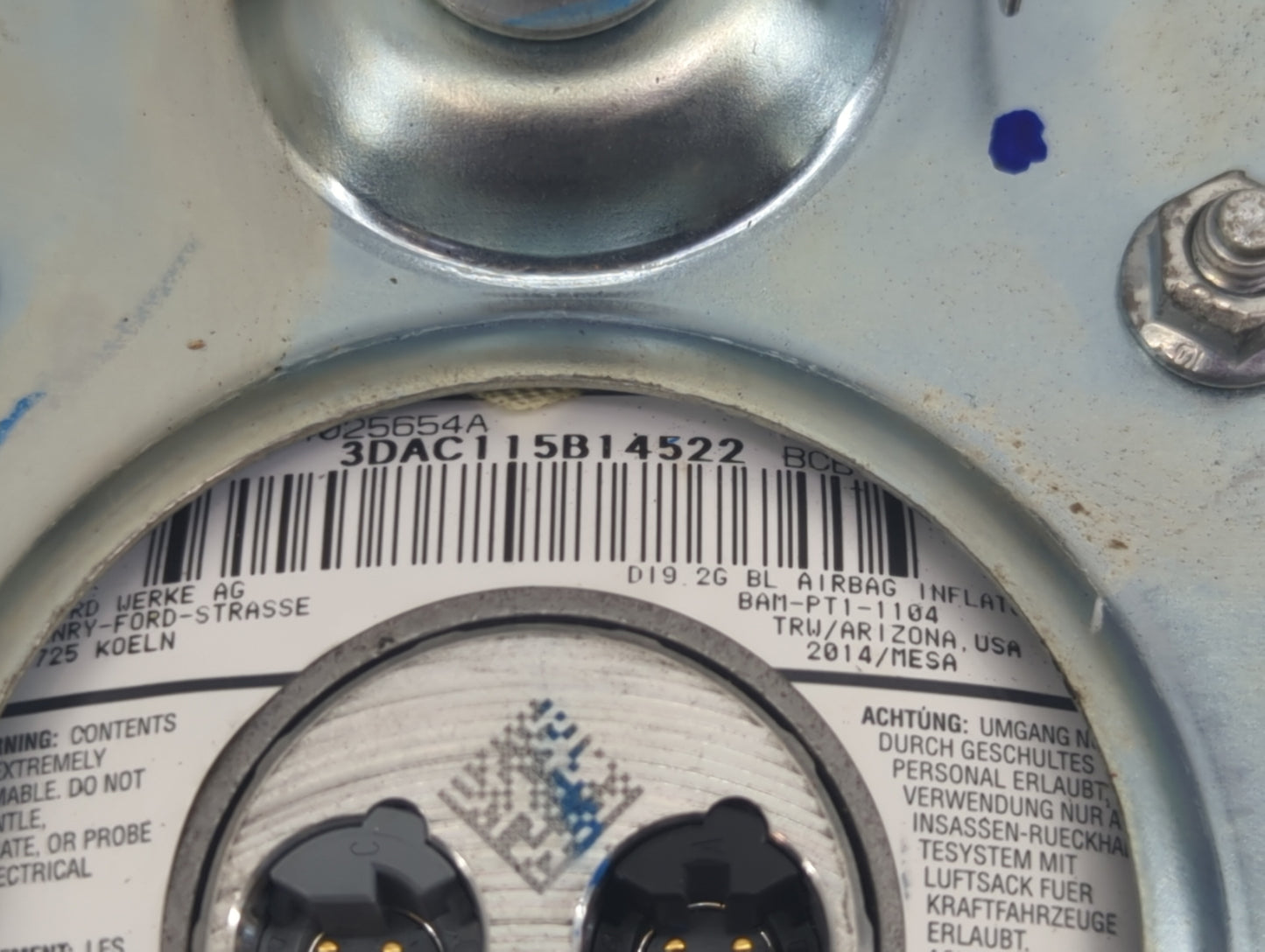2009-2014 Ford F-150 Air Bag Driver Left Steering Wheel Mounted Black - Oemusedautoparts1.com