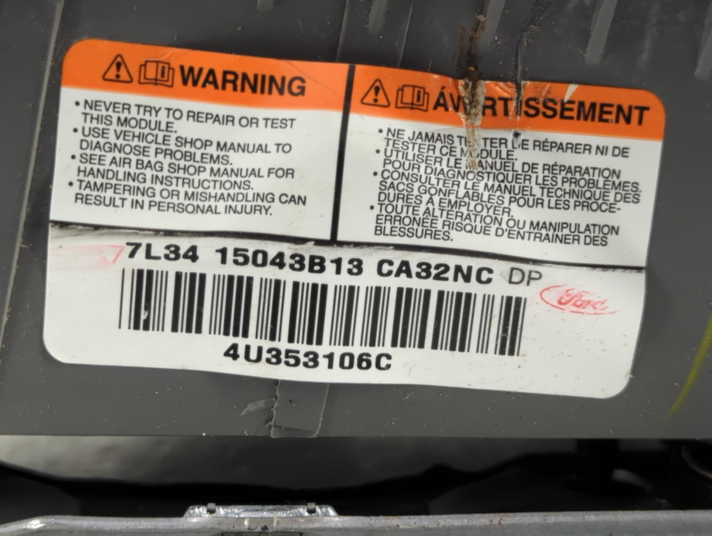 2004-2008 Ford F-150 Air Bag Driver Left Steering Wheel Mounted - Oemusedautoparts1.com