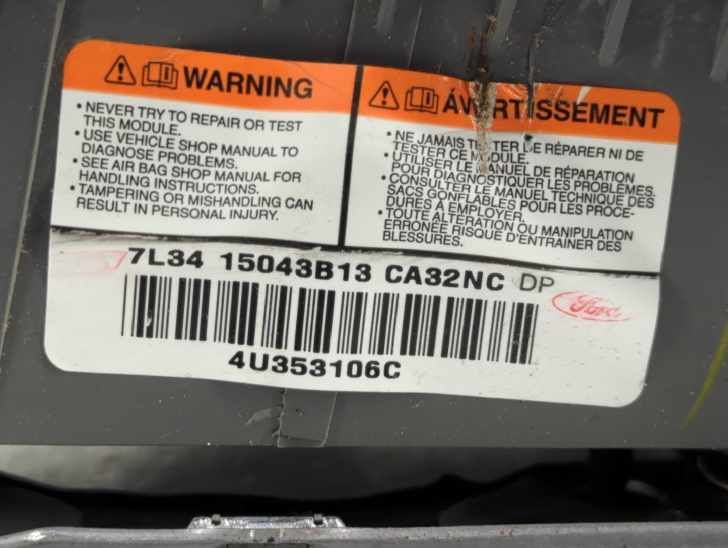 2004-2008 Ford F-150 Air Bag Driver Left Steering Wheel Mounted - Oemusedautoparts1.com