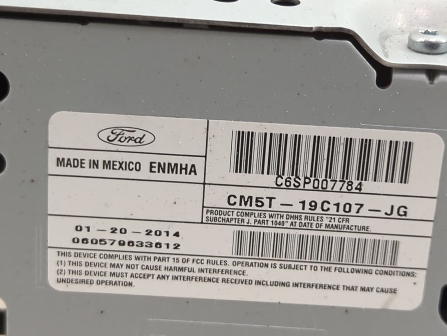 2012-2014 Ford Focus Radio AM FM Cd Player Receiver Replacement Fits Fits 2012 2013 2014 OEM Used Auto Parts - Oemusedautopa